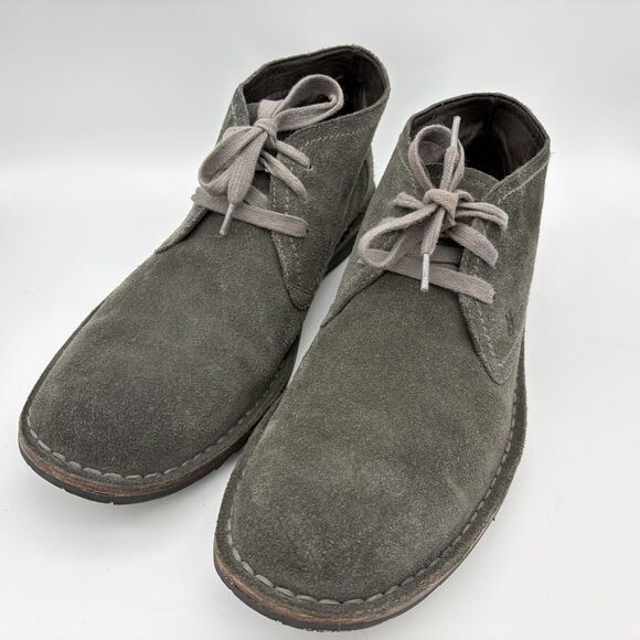 John Varvatos 10.5 M Suede Desert Chukka Boots Gray Crepe Sole Minimalist Casual main image 6